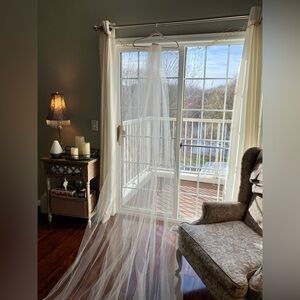 Elegant off-white cathedral length veil